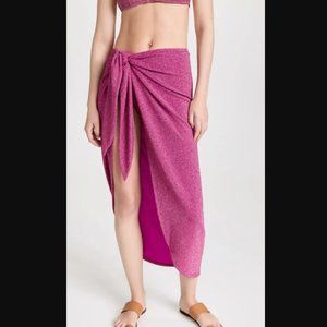 Good American NEW XS-XL Size 0-4 Pink Sparkle Glitter Tie Sarong Beach Summer